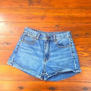 American Eagle Hi rise denim jean cuffed mom shorts sz 2